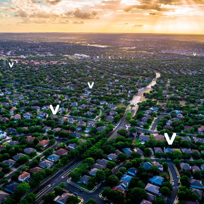 image of a city from above